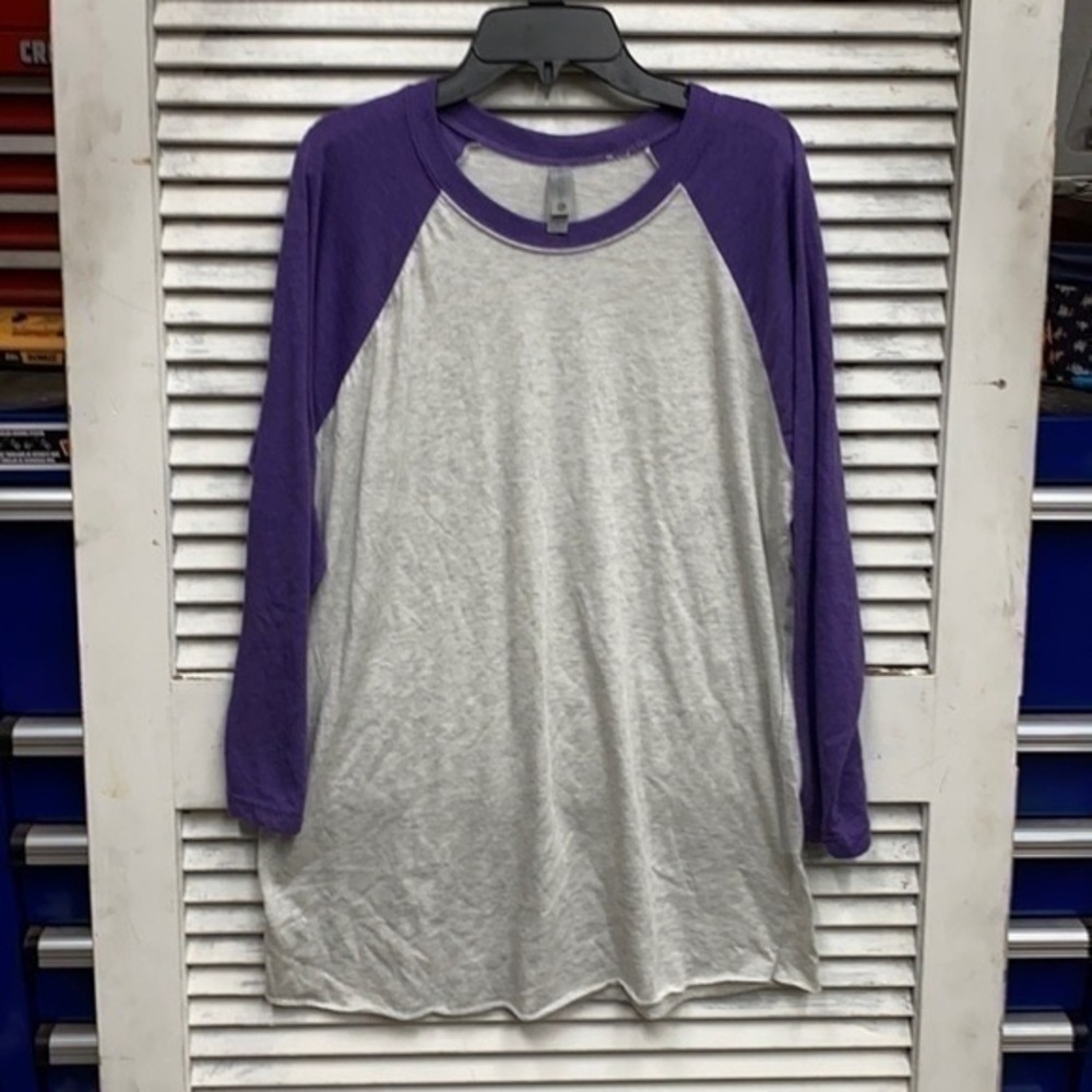 Next Level Apparel Purple and Gray Tee
